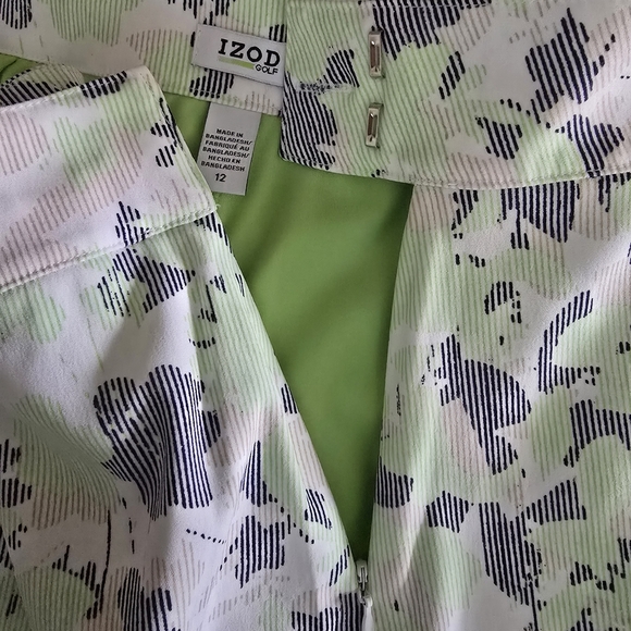 Izod Golf Floral Mini Skort With Pockets Blue And Green Womans Size 12 - Picture 6 of 6
